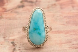Genuine Sonoran Turquoise Sterling Silver Navajo Ring